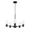 Designers Fountain Cedar Lane 5 Light Modern Matte Black with Clear Etched Glass Shades Chandelier For Dining Rooms D236M-5CH-MB - alternate 1